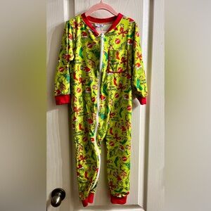 Grinch Kids One Piece Pajama - Green and Red size 4T